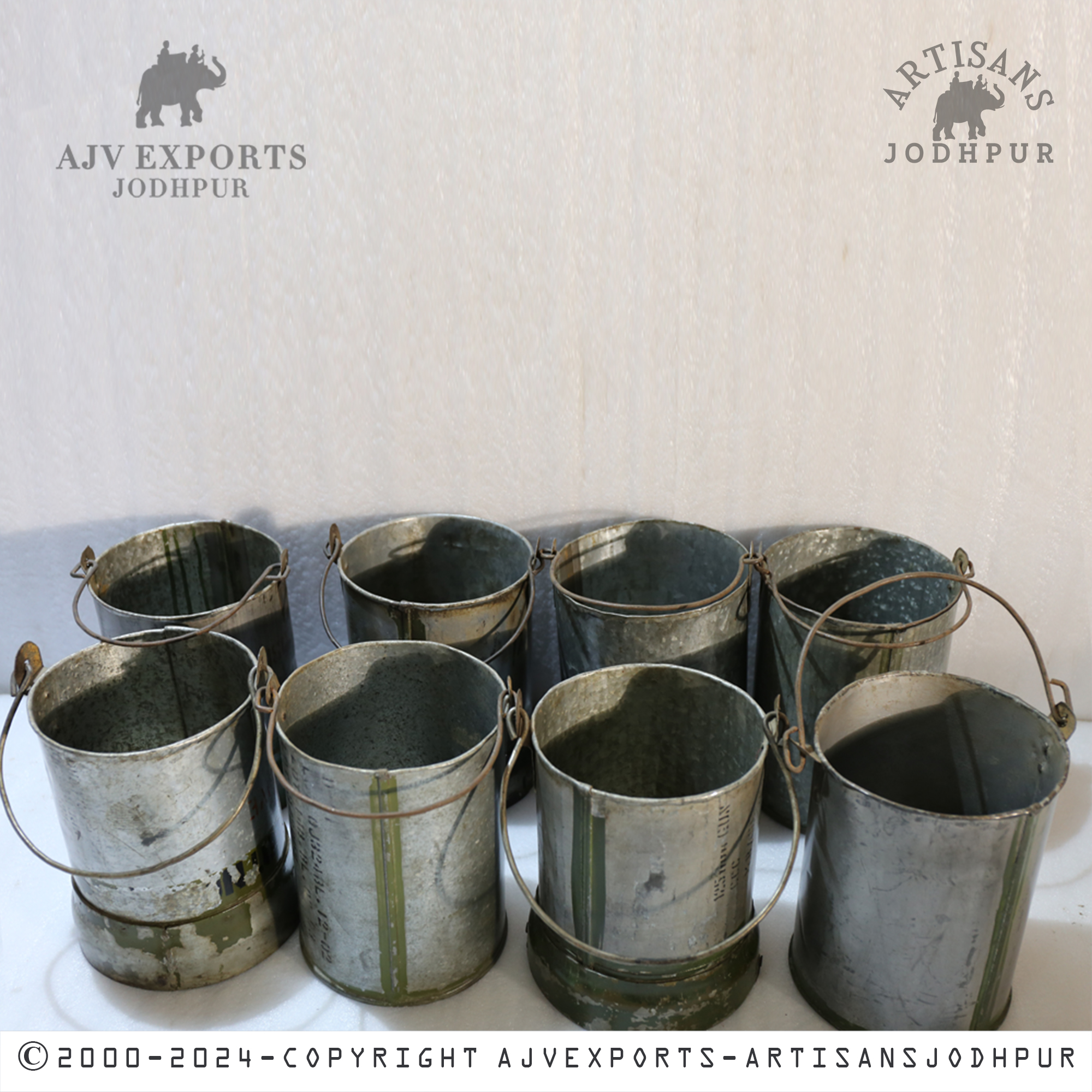 Vintage Metal Buckets Collection