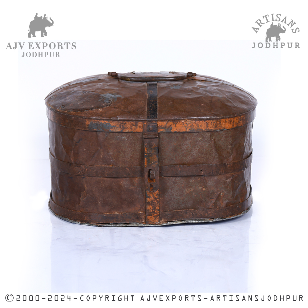 Rustic metal storage chest