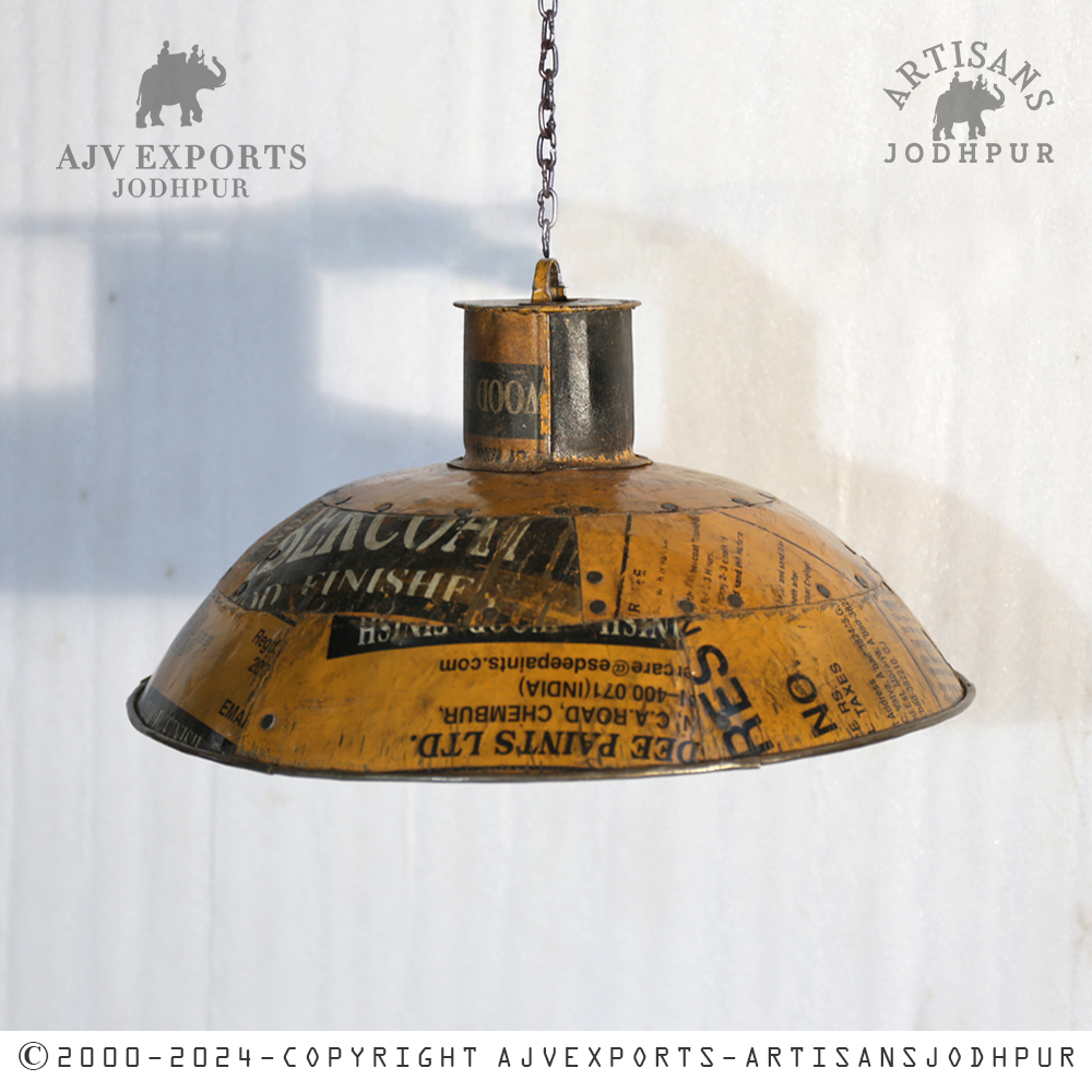 Recycled metal pendant light
