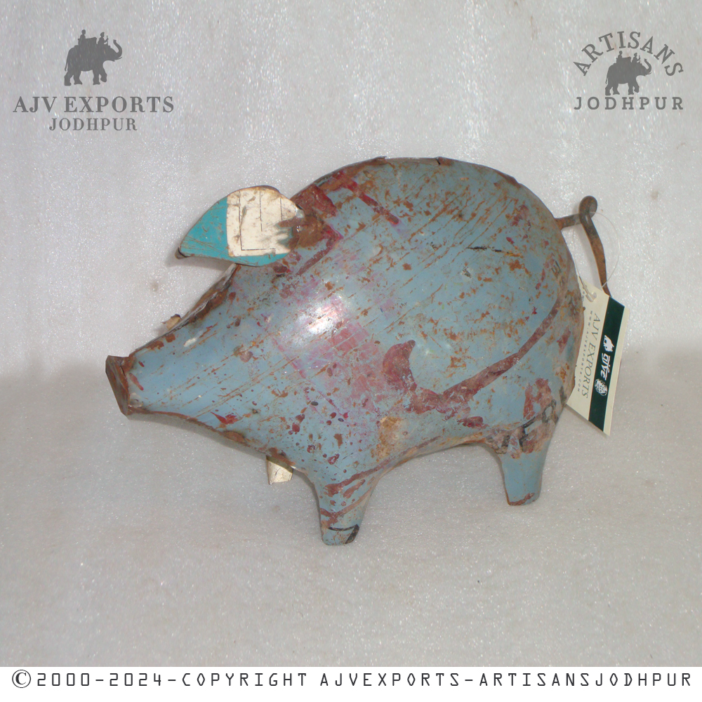 Recycled Metal Pig Sculpture