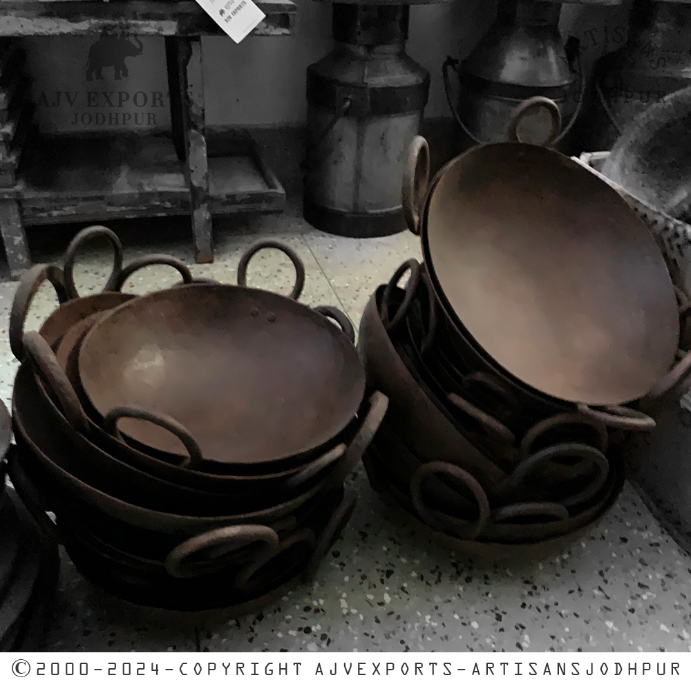 Vintage Iron Kadai Cooking Pans Collection